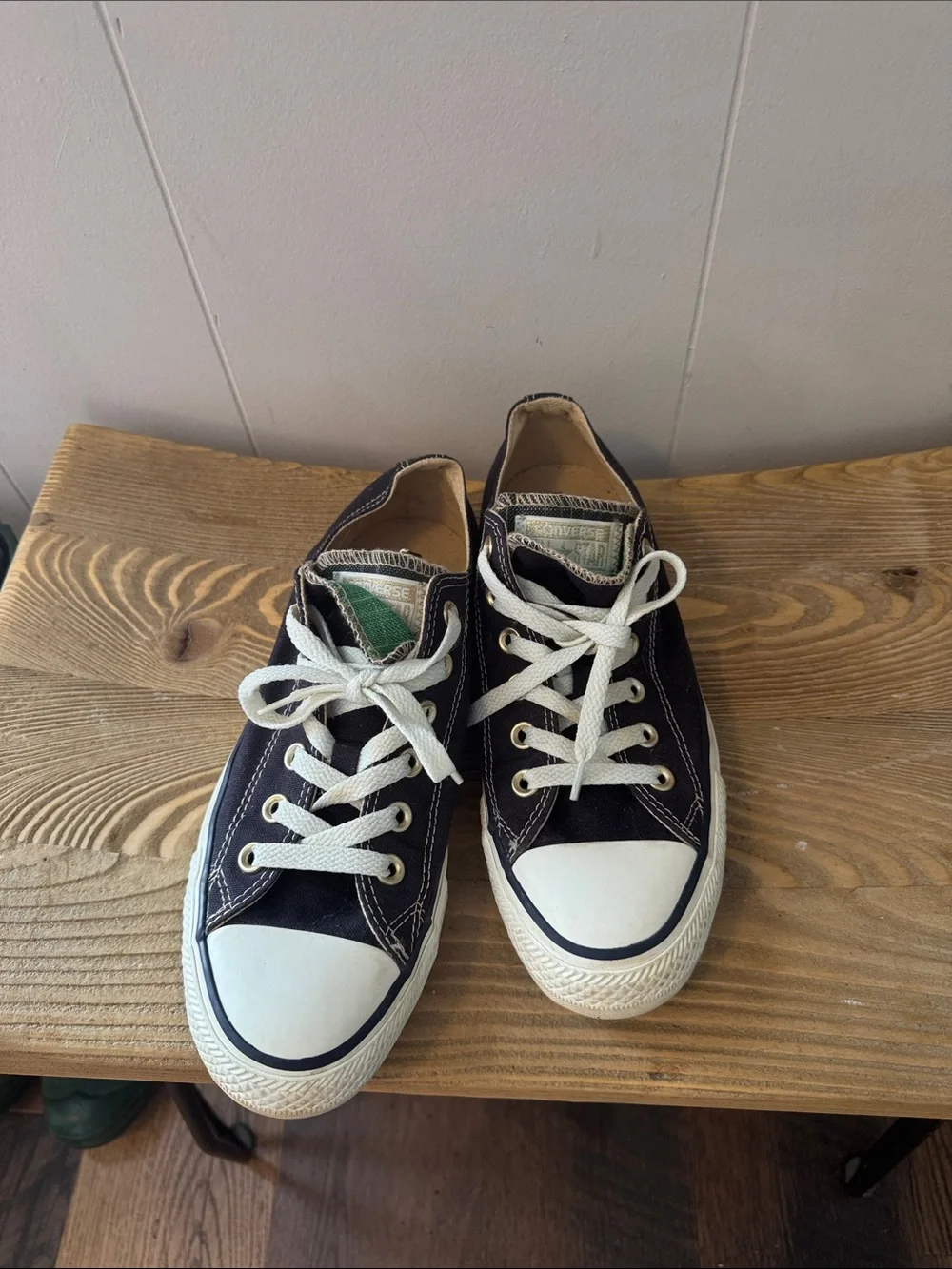 Converse Chuck Taylor Low Top Double-Tongue Sneakers - Navy Size 8 - Picture 2 of 7